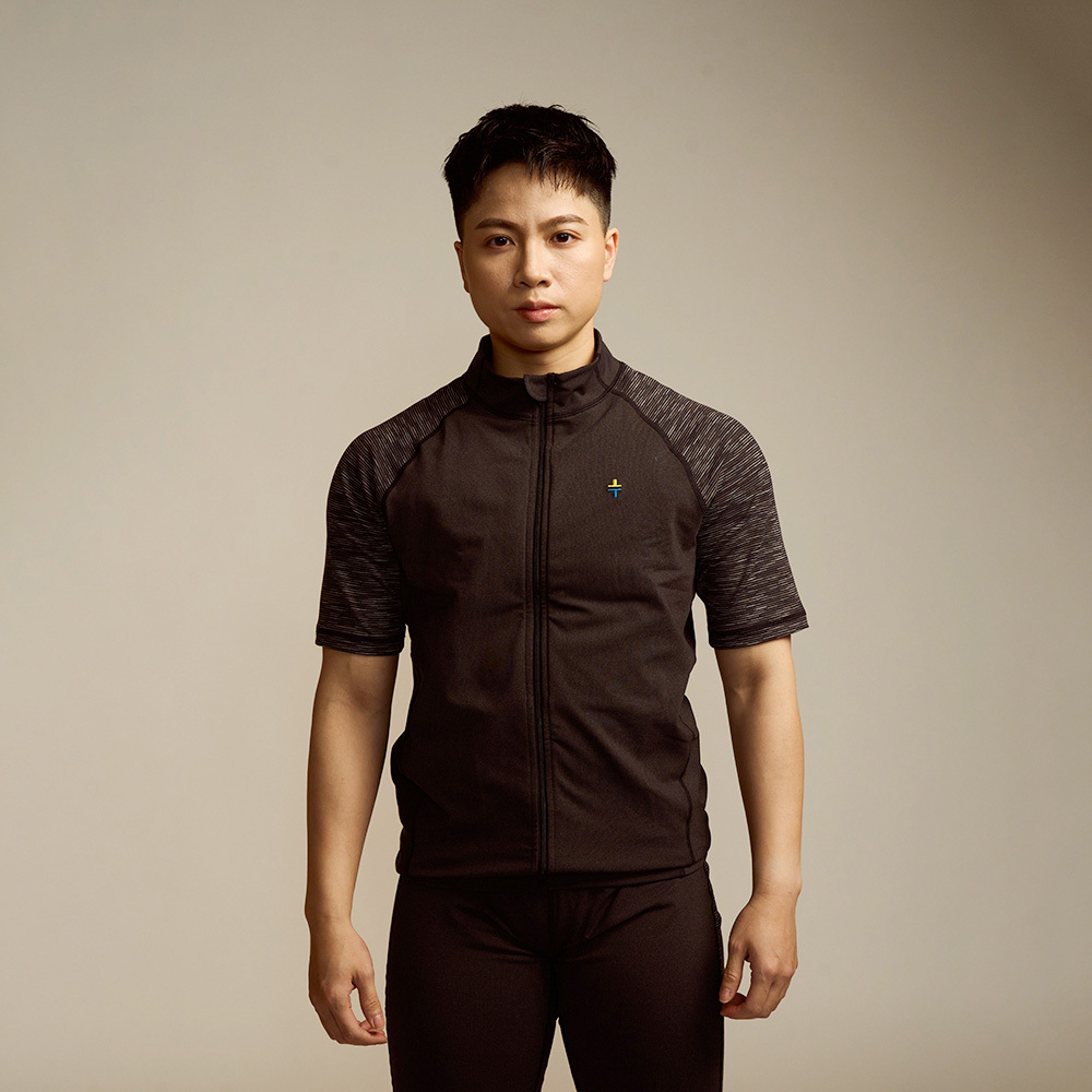 【短袖】ZIP防磨束胸泳衣