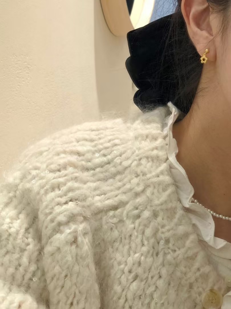 #228DN020 Fleur simple flower drop earring ͙S925