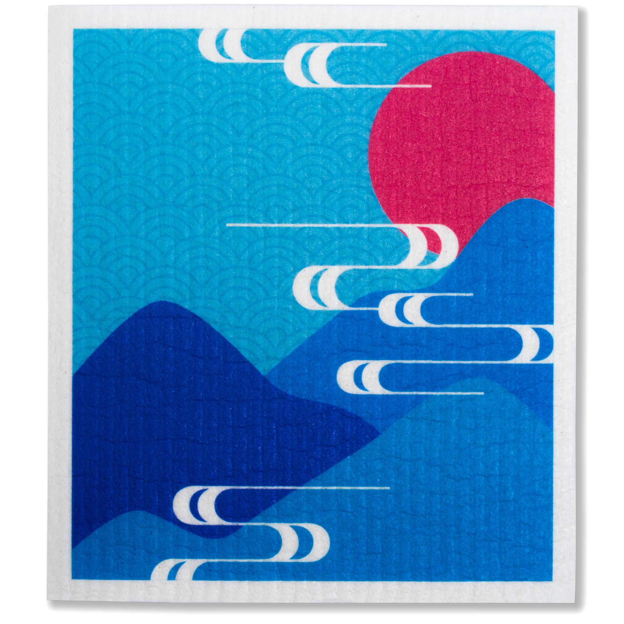 LEAFFY sakura oriental winter eco friendly cellulose sponge cloth - mountain trail