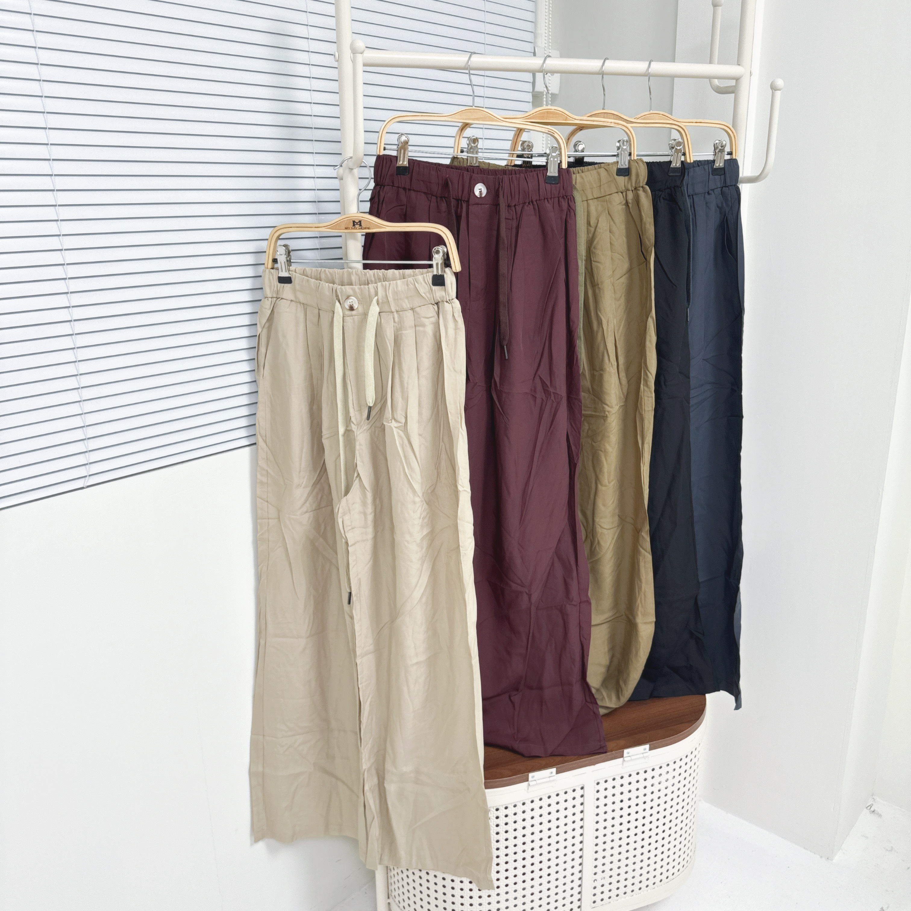 【Hoi2推介】K241-K245 多色~全橡筋腰薄身闊褲