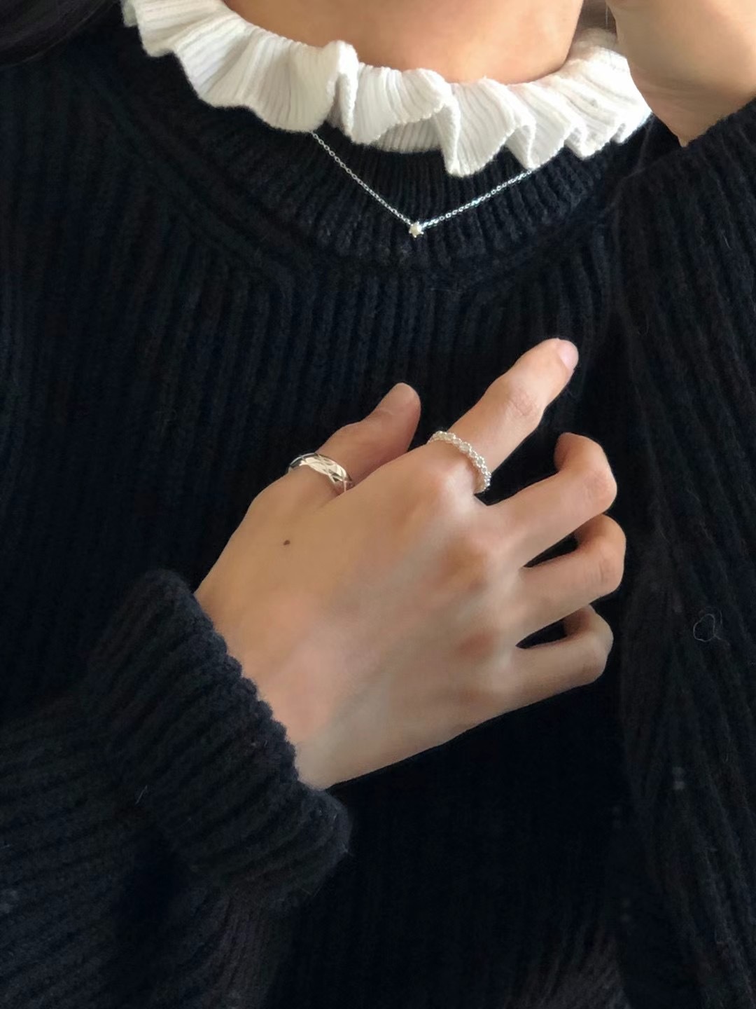 #228DN022 Fleur the one pearl necklace  ͙S925