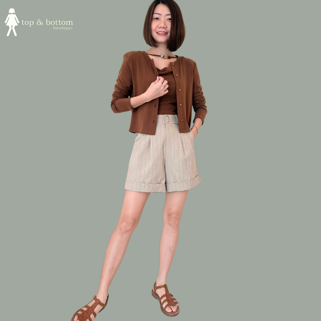 L/SLEEVE BUTTON BLOUSE WITH INNER TOP (2PCS)