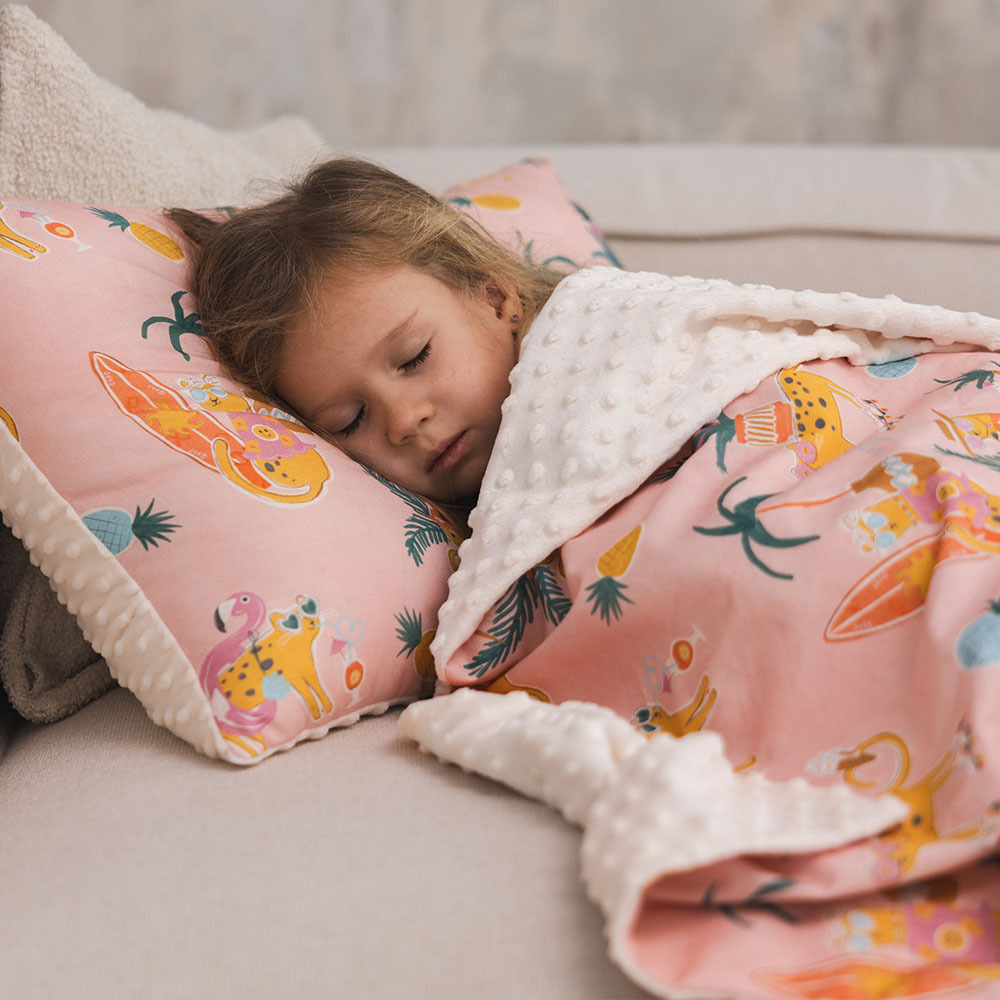 La Millou波蘭 豆豆大枕心｜石虎渡假中(粉底)｜雲朵白