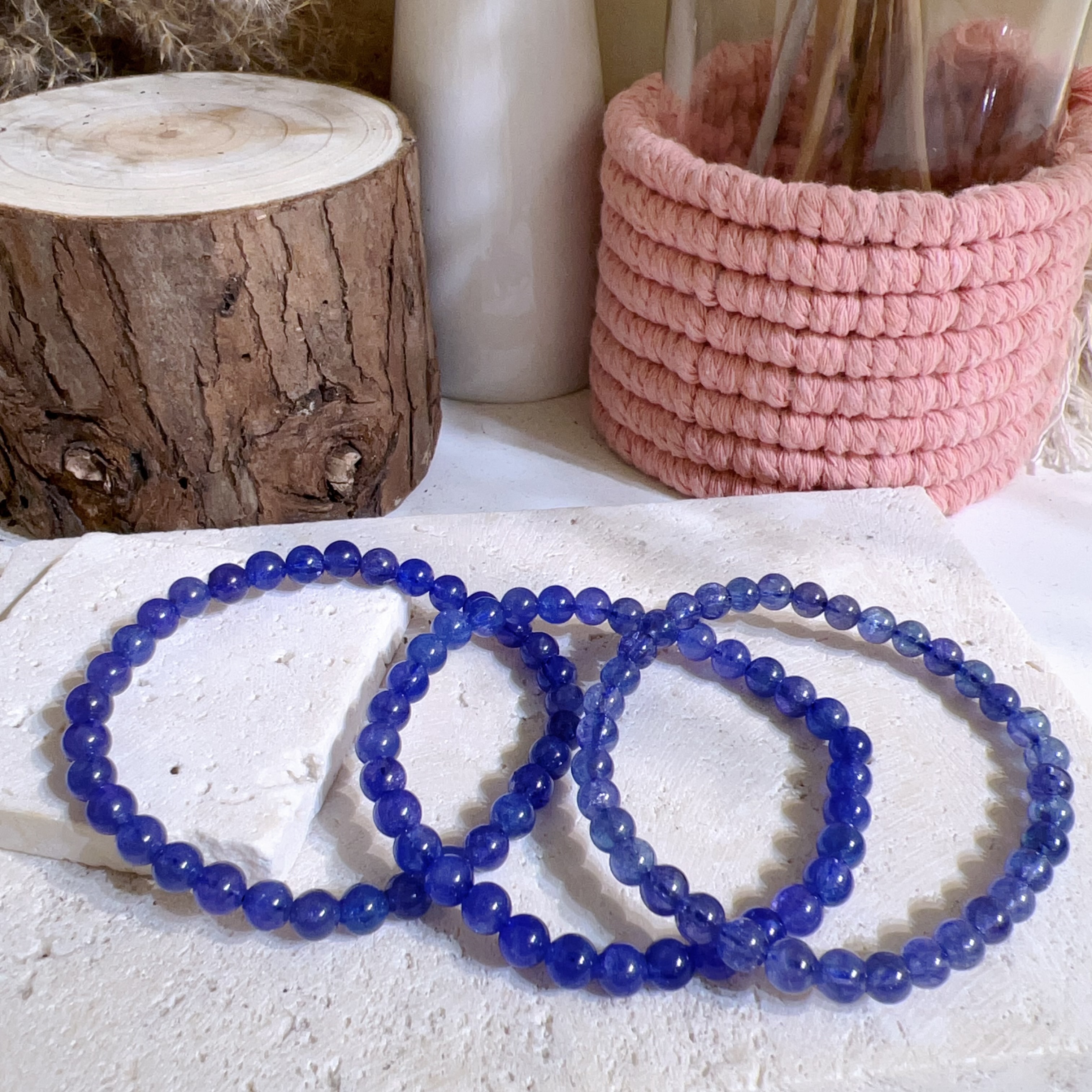 透閃坦桑石手串 5+mm