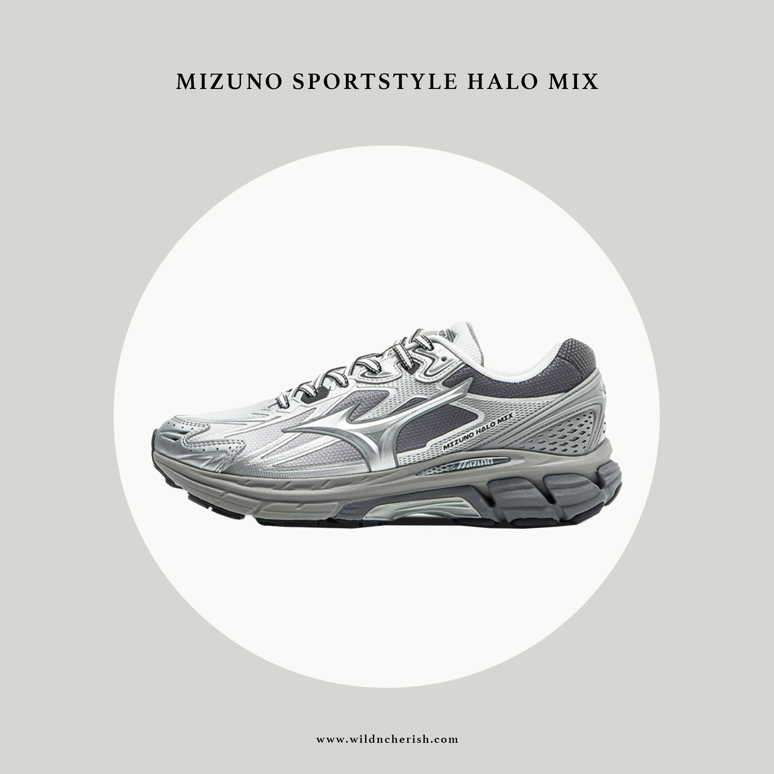 預訂 | Mizuno Halo Mix 復古慢跑鞋 灰銀色