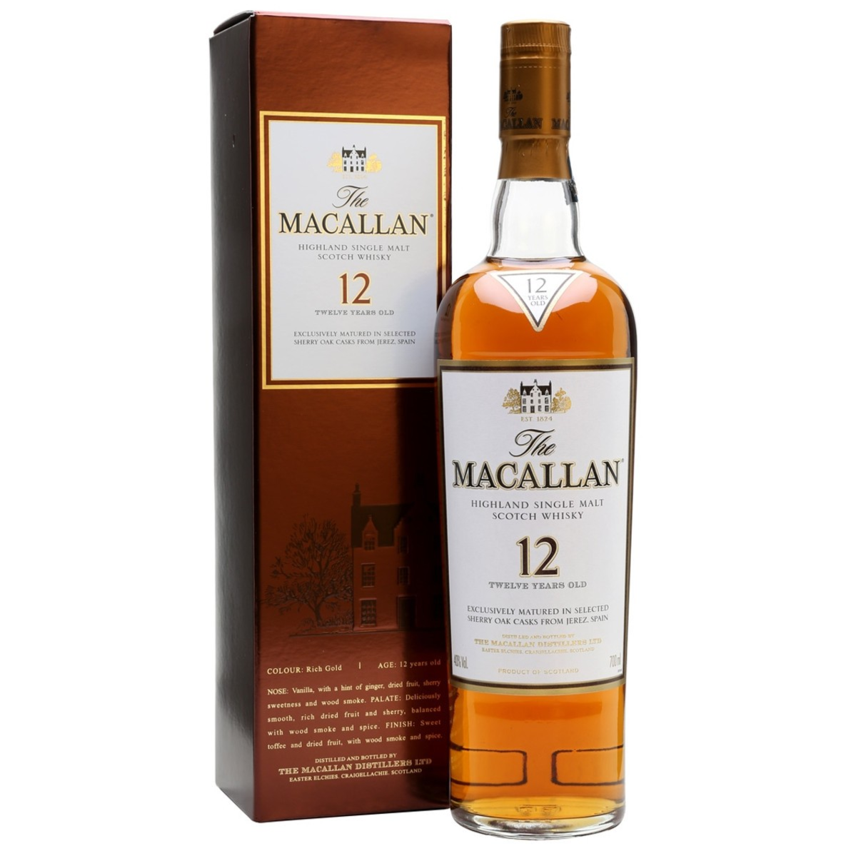 麥卡倫 12年 雪莉桶 單一麥芽威士忌 700mL (2017前 舊版)