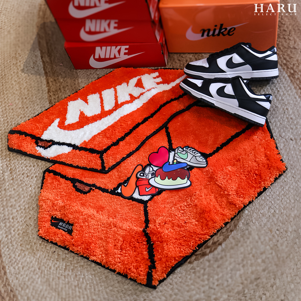 NIKE會員限定 會員專屬 十月生日禮 鞋盒地毯 拼接地毯 貼布 橘紅 羊毛氈 地墊