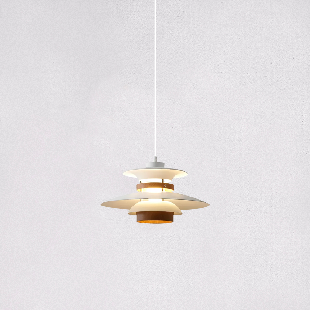 好萩家居|Merc吊燈,金屬中帶些仿木紋質感,打造簡約時尚。