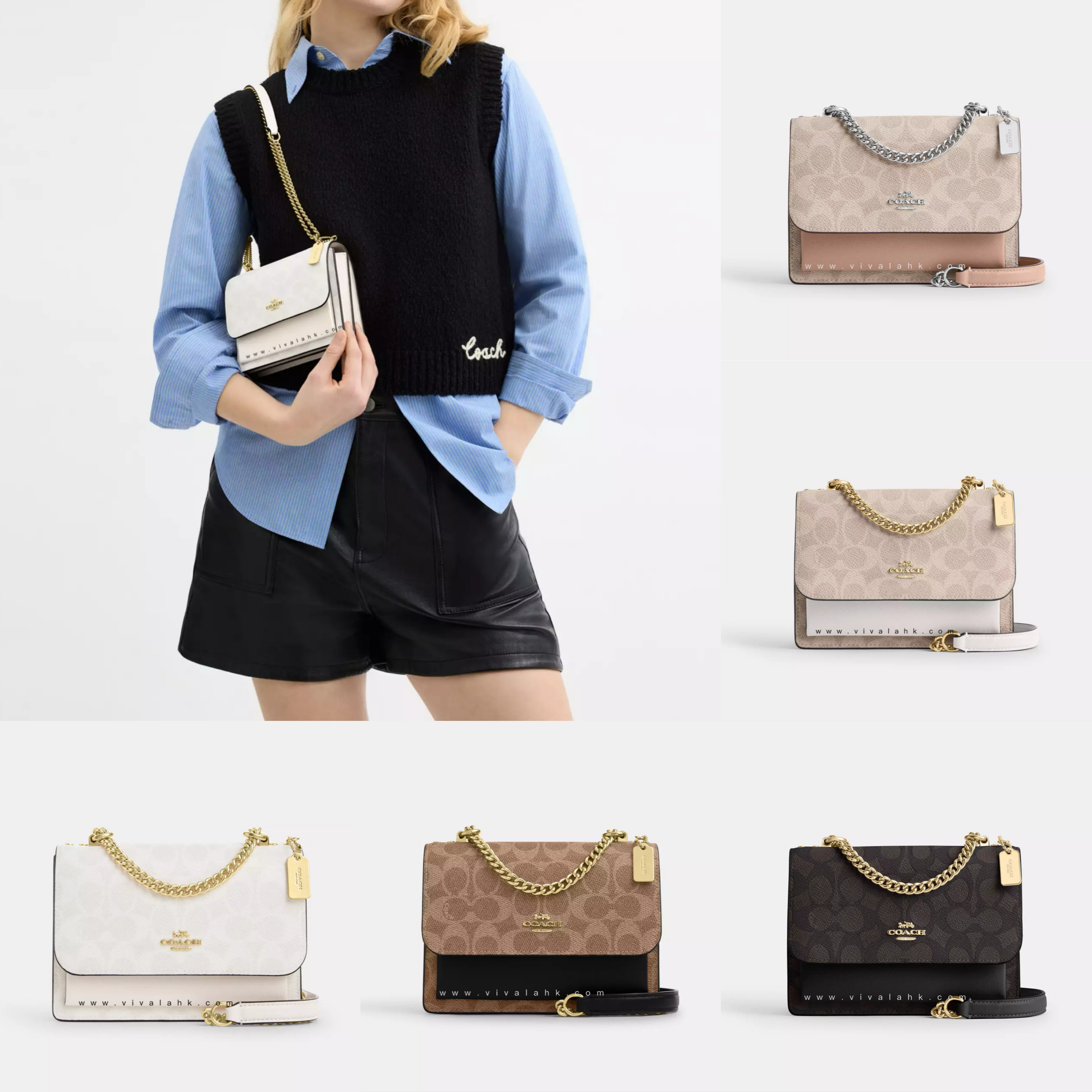 Coach - Mini Klare 單肩/斜孭多用袋 (C字暗花) (CW206)