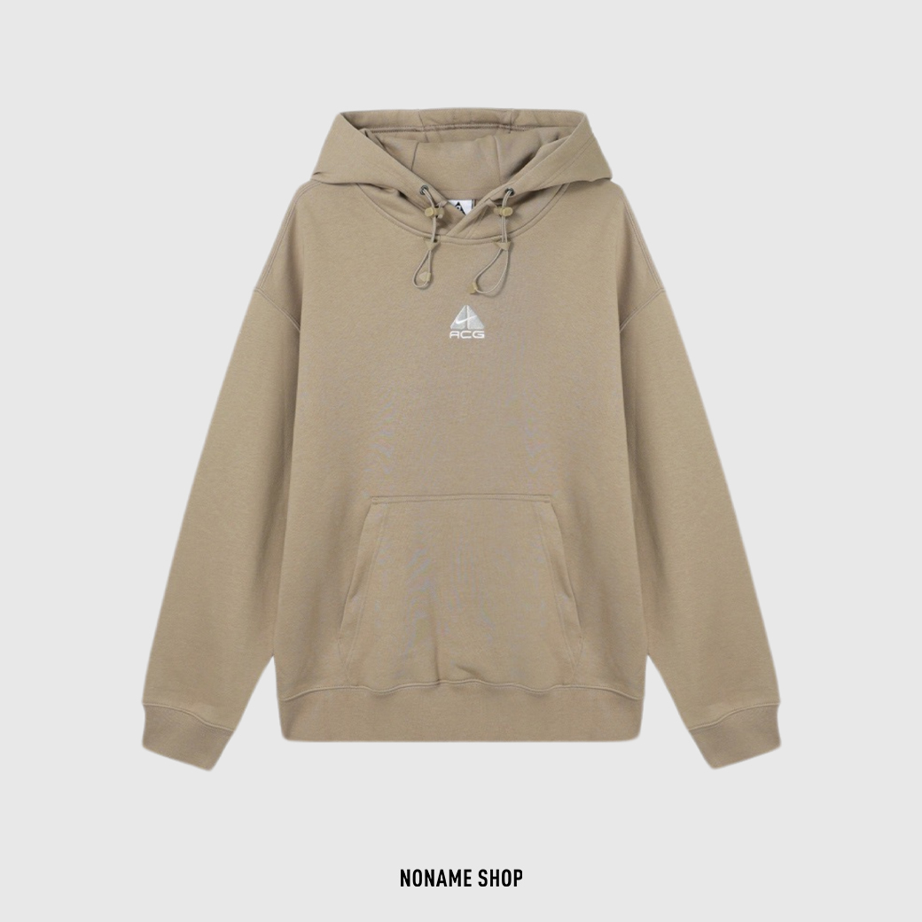 NIKE ACG THERMA-FIT 厚磅 刺繡 抽繩 刷毛 帽TEE 卡其色 (男款)