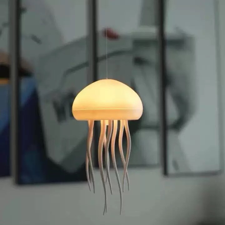 聲控 旋轉水母 氣氛小夜燈