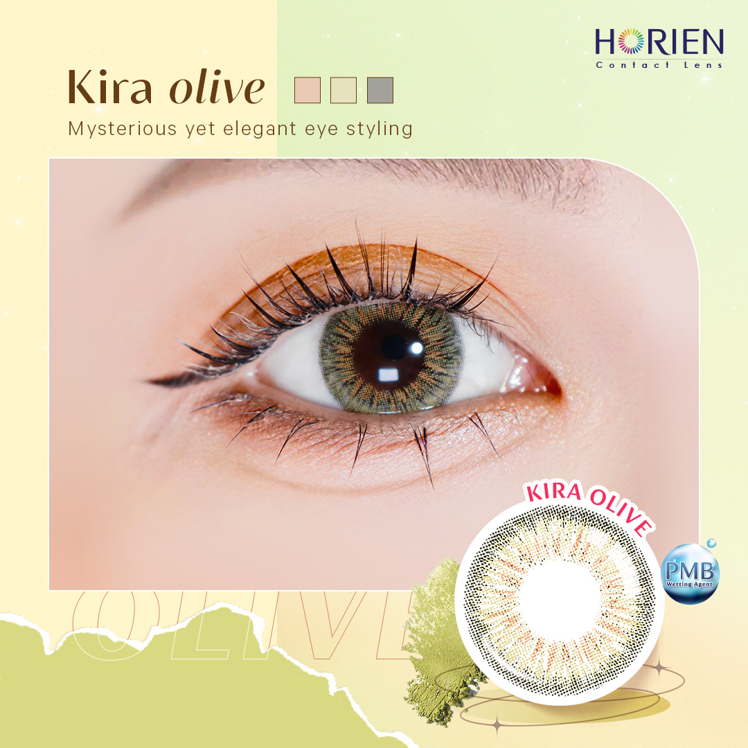 Horien Eye Secret Kira Kira 1 Month Color Contact Lens 1pc/Box 0.00 to -8.00DS ( Kira Olive)