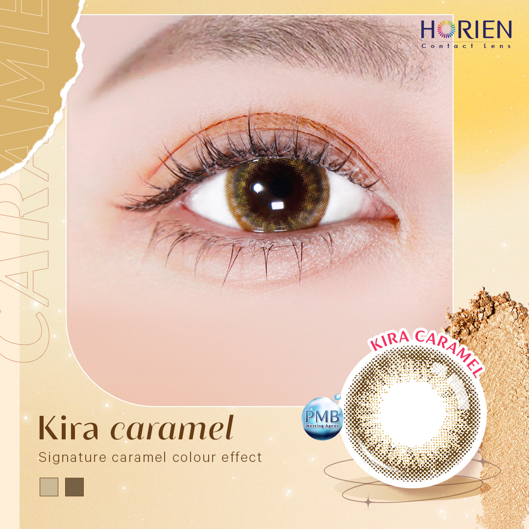 Horien Eye Secret Kira Kira 1 Month Color Contact Lens 1pc/Box 0.00 to -8.00DS ( Kira Caramel )