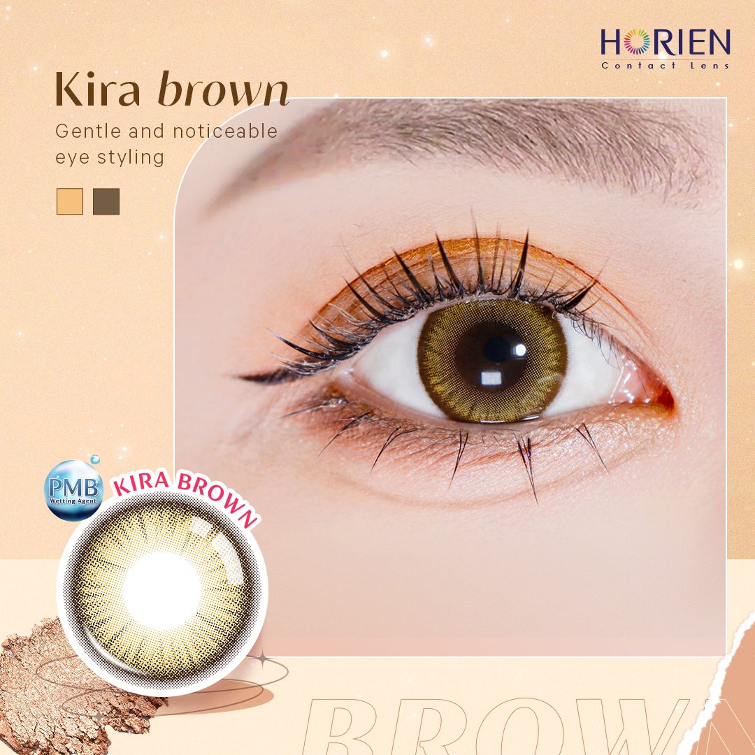 Horien Eye Secret Kira Kira 1 Month Color Contact Lens 1pc/Box 0.00 to -8.00DS ( Kira Brown)