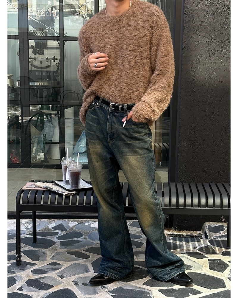 幻影喇叭寬腿牛仔褲