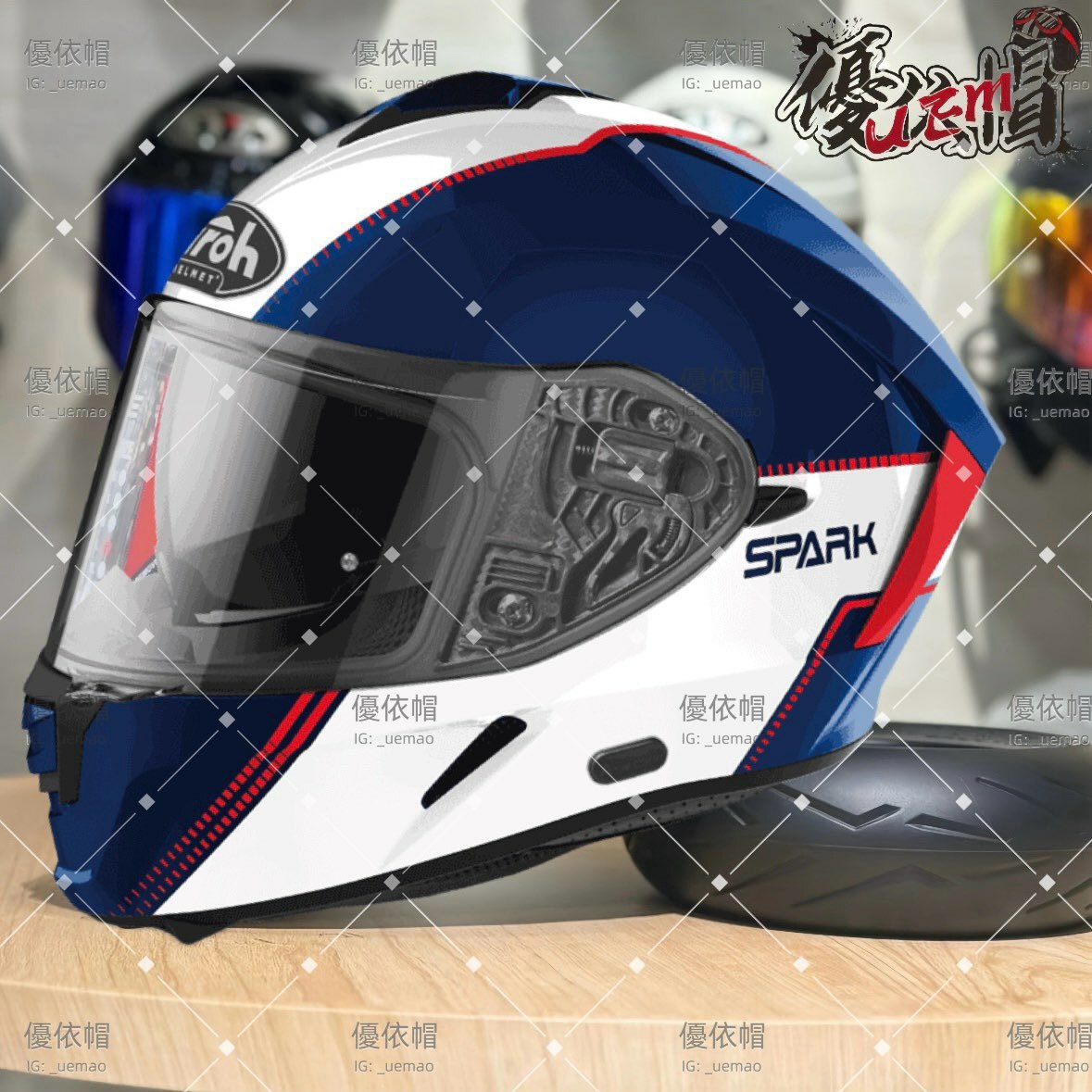 AIROH SPARK #2 藍/白