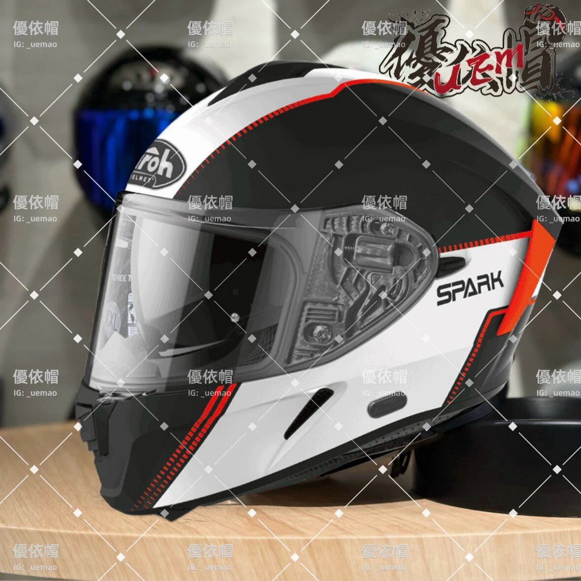 AIROH SPARK #2 消光黑/橘