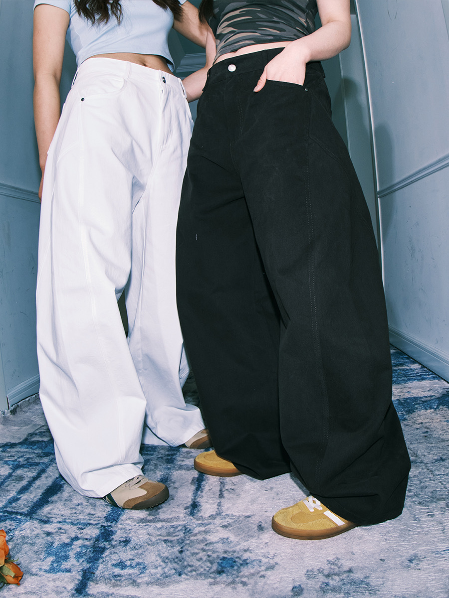 LEMANISM 復古棉 寬鬆直筒 落地 工裝褲