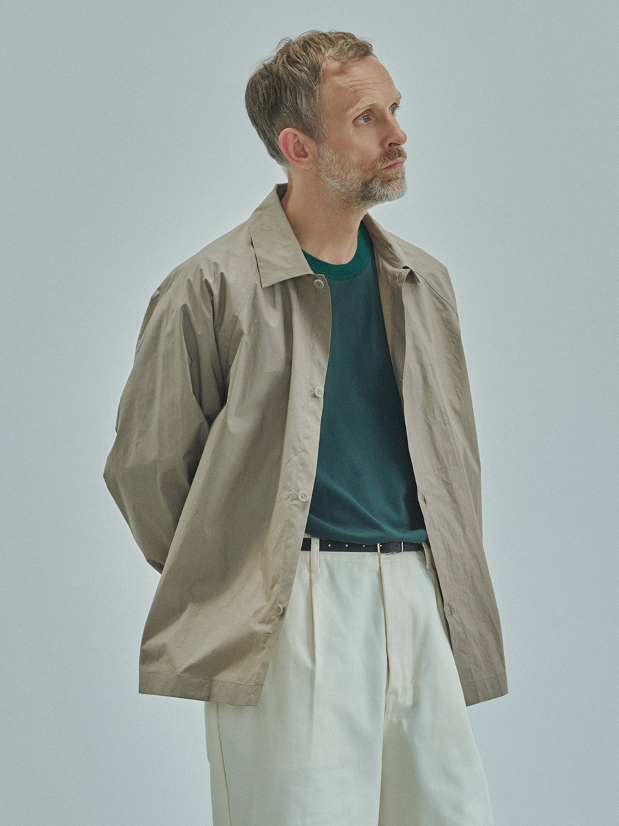 Still By Hand Silicone Coated Shirt Jacket Mocha Beige Still By Hand Silicone Coated Shirt Jacket Mocha Beige