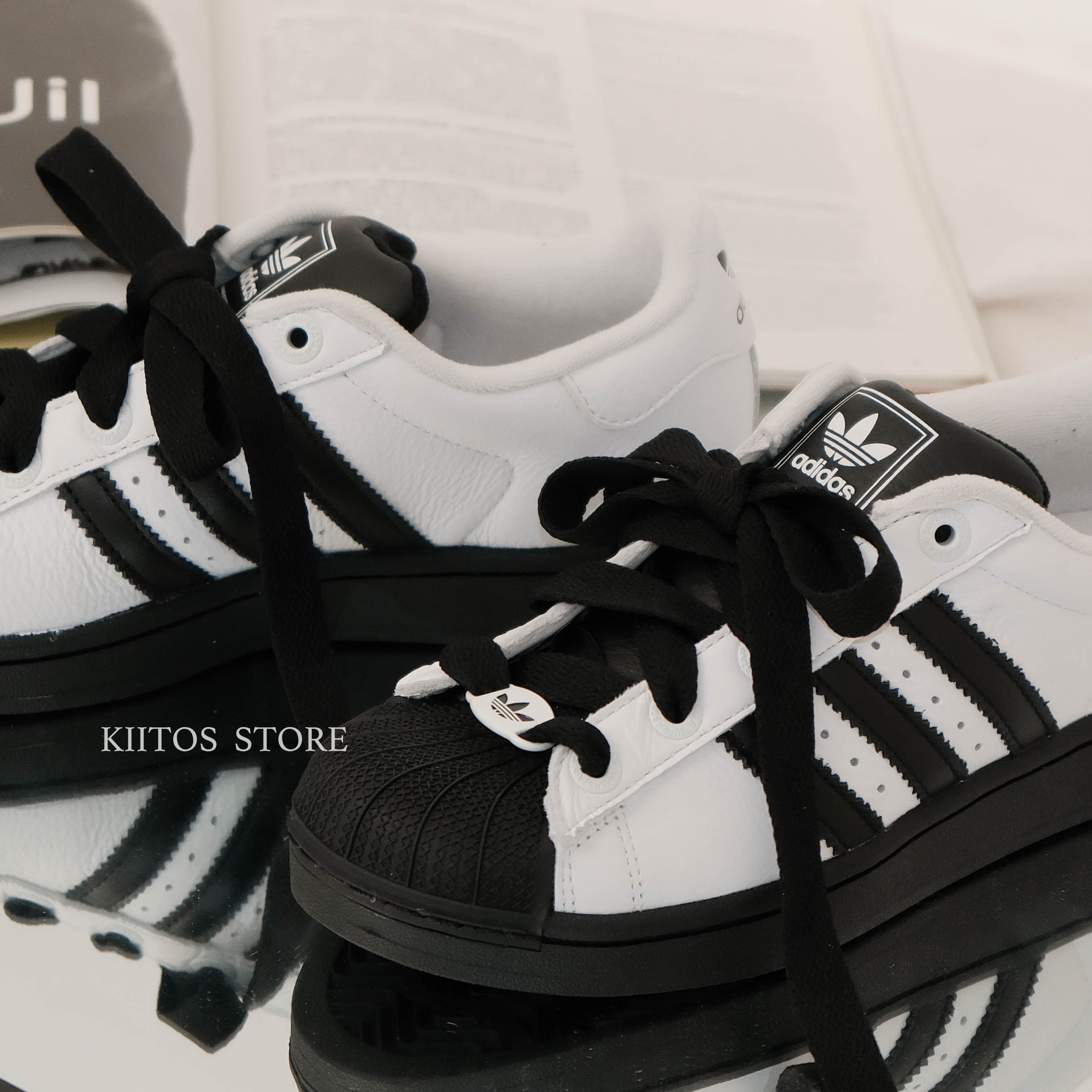 【現貨】Adidas Superstar II "White Black White" 拼接 黑白 黑頭 貝殼鞋  kk4473