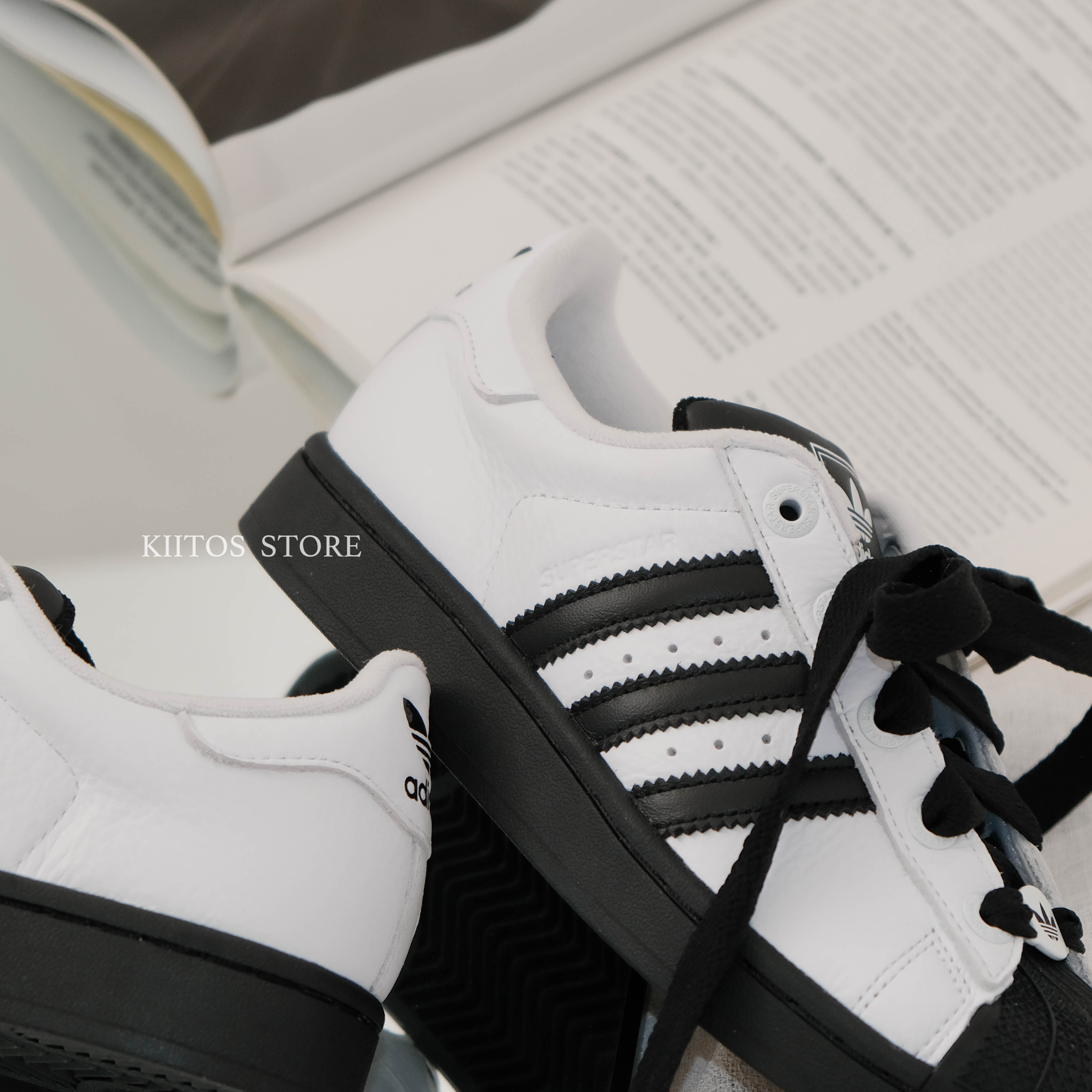 【現貨】Adidas Superstar II "White Black White" 拼接 黑白 黑頭 貝殼鞋  kk4473