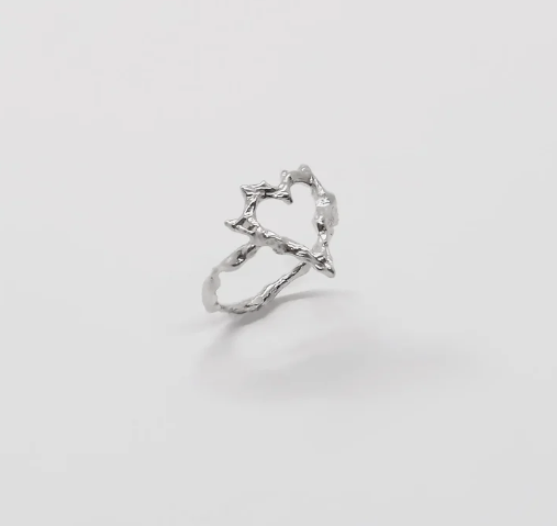 PROJ-ORNMNT 愛心野火銀戒