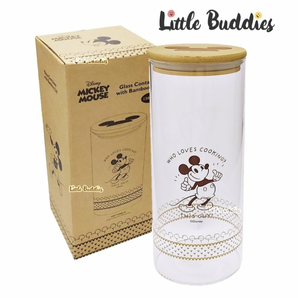 Disney Mickey Mouse 米奇老鼠 玻璃罐連竹蓋 1300ml