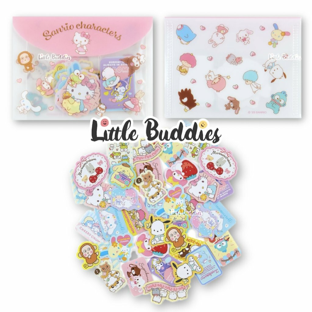 日版Sanrio 可愛貼紙連閃閃字收納袋