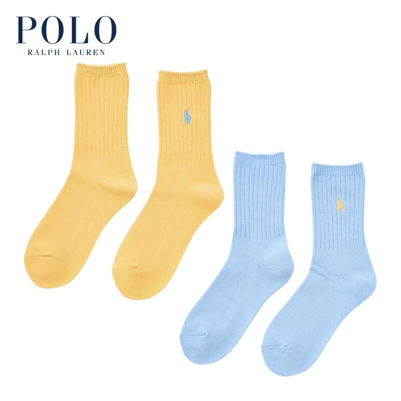 預購┃日本店鋪限定 POLO RALPH LAUREN SOCKS 長襪 羅紋 刺繡 兩雙一組