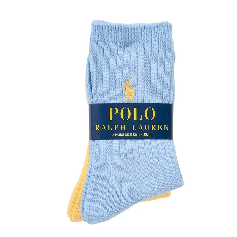預購┃日本店鋪限定 POLO RALPH LAUREN SOCKS 長襪 羅紋 刺繡 兩雙一組