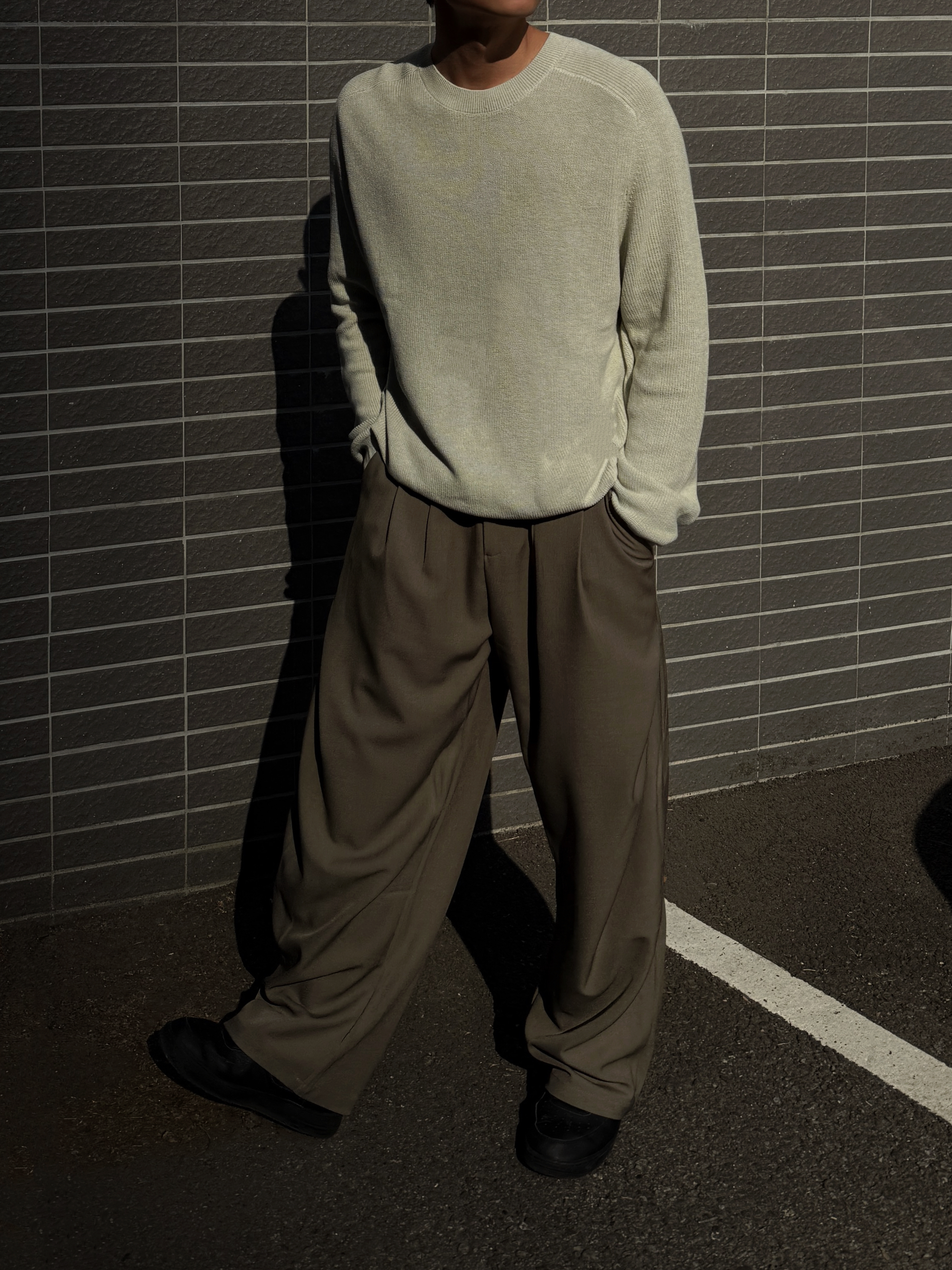 [1atm] 專利棉™ - 直坑紋修身上衣