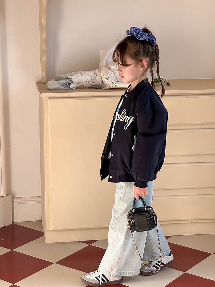 復古刷色牛仔寬褲