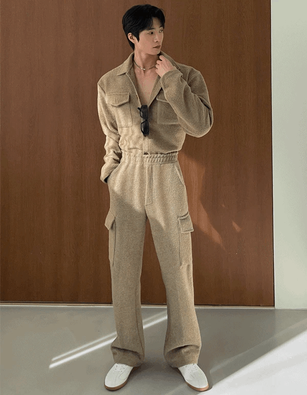 Boucle羊毛襯衫外套