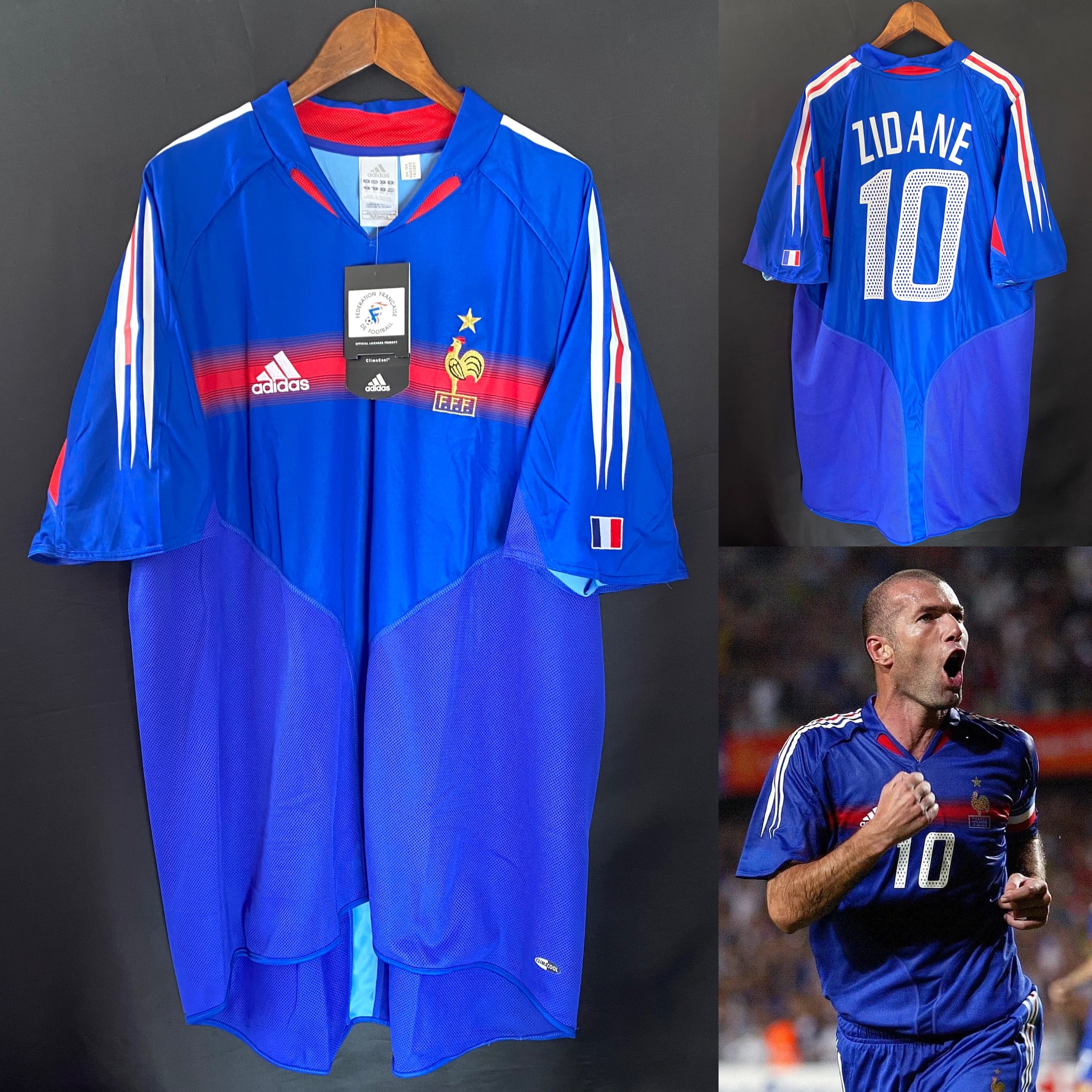 (BNWT) France 2004 Adidas Home Zidane Limited Edition Home Shirt