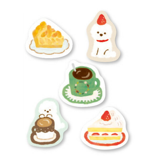 小狗與甜點 冬季限定 和紙貼紙包(20 枚)｜日本古川紙工