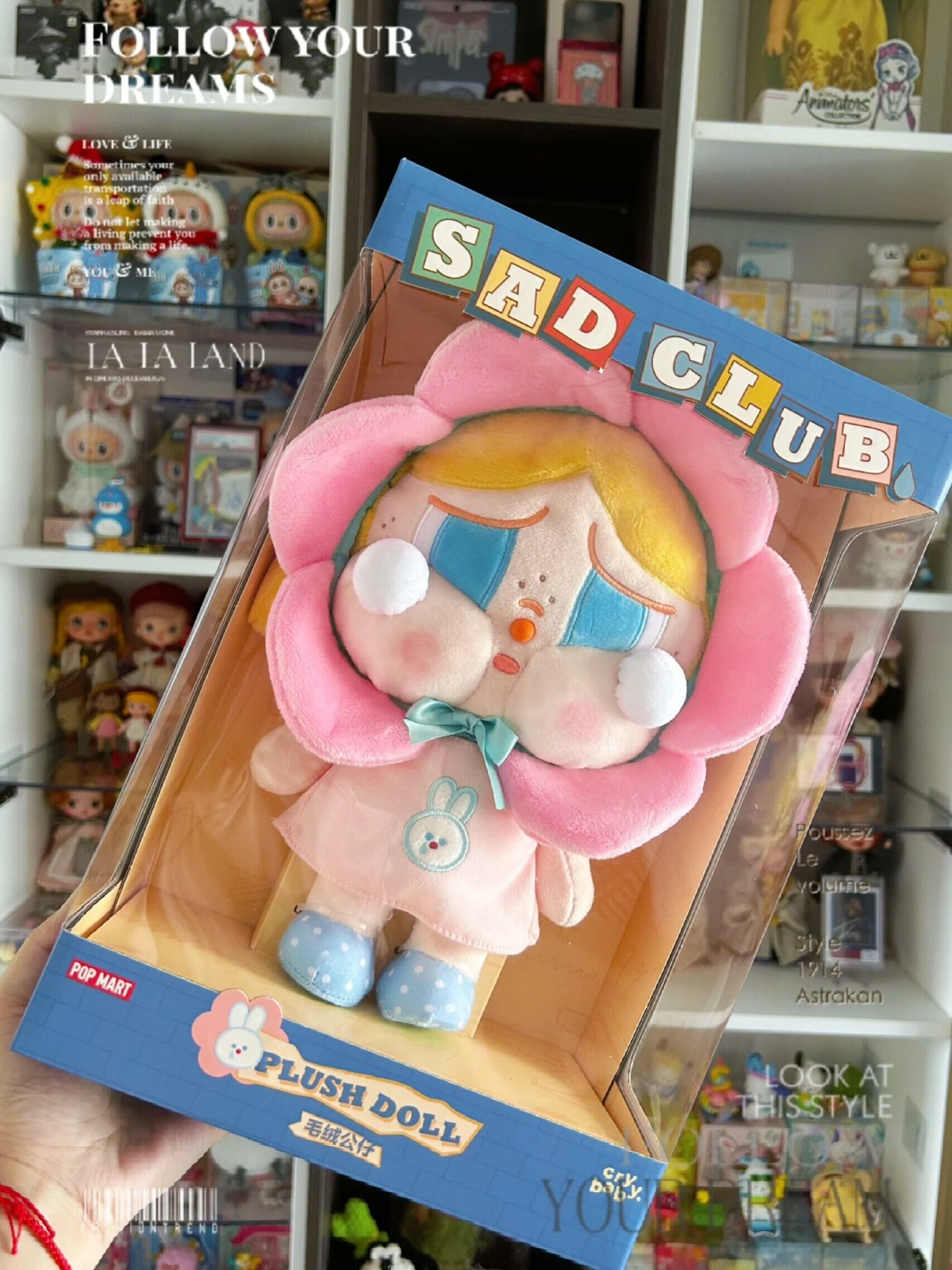 POPMART 泡泡瑪特 Crybaby 悲傷俱樂部系列 眼淚 毛絨公仔 娃娃 玩偶 花朵 哭娃 30公分/預購