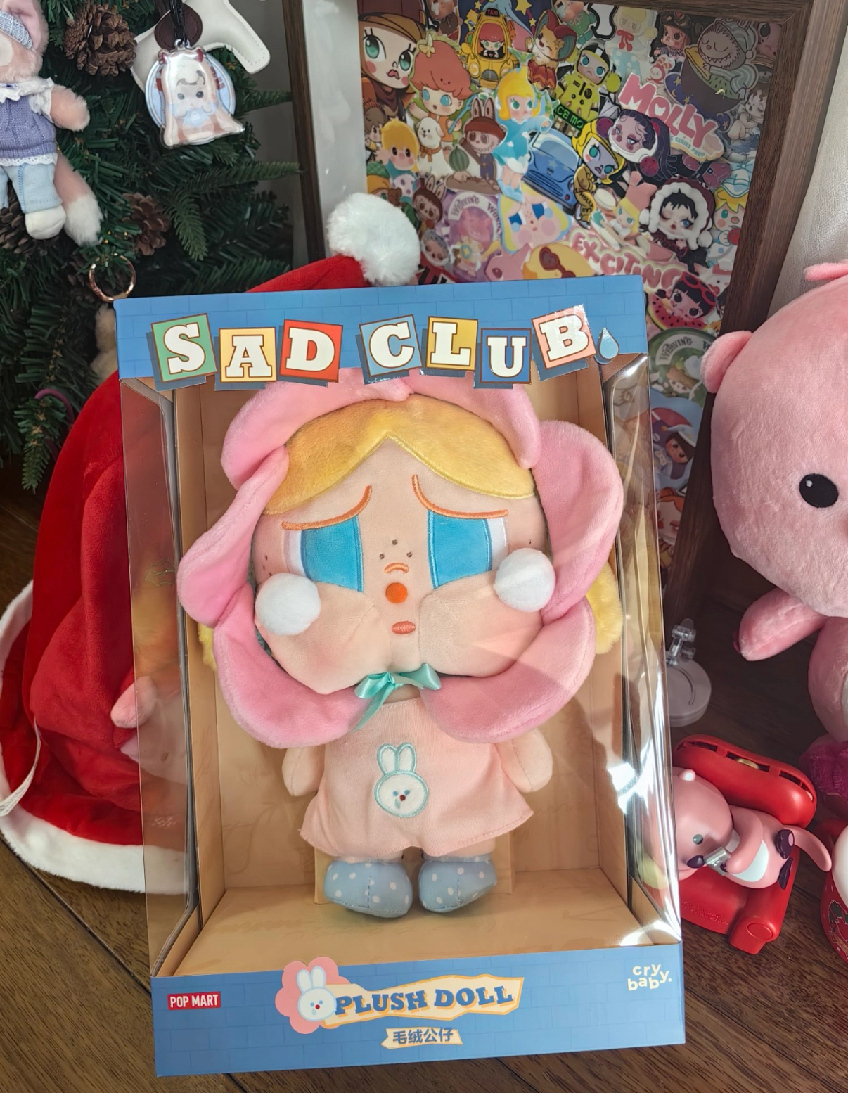 POPMART 泡泡瑪特 Crybaby 悲傷俱樂部系列 眼淚 毛絨公仔 娃娃 玩偶 花朵 哭娃 30公分/預購