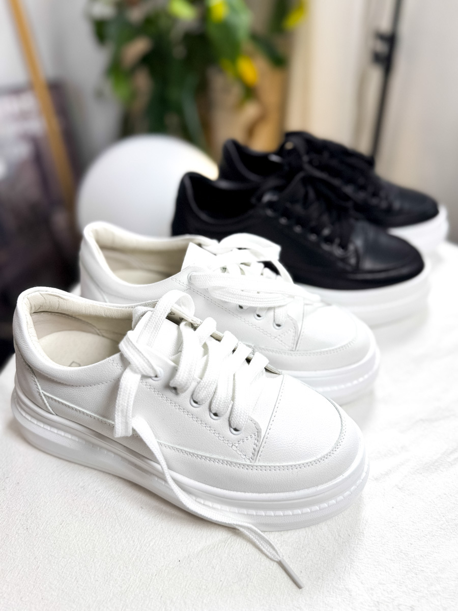 綁帶．厚底 真皮波鞋【不設退換】