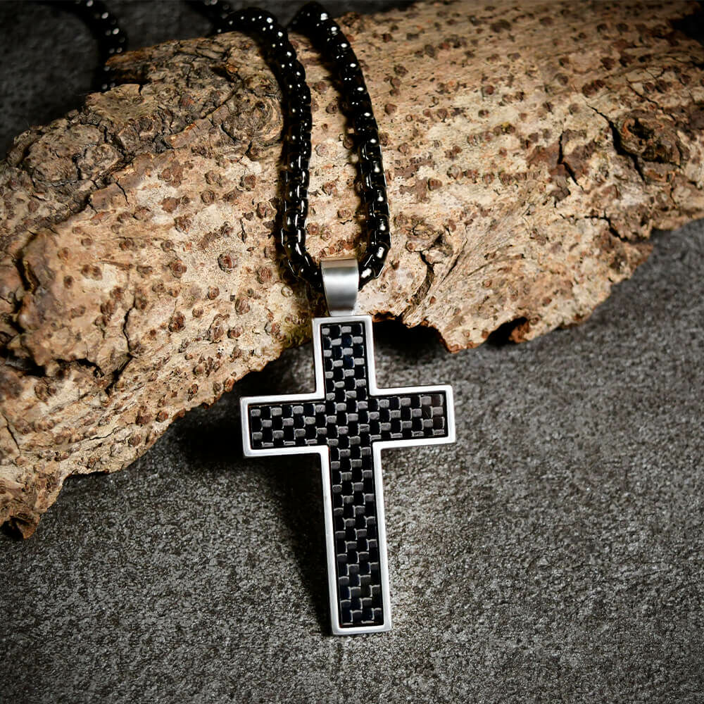 科技黑十字架項鍊 個性項鍊/個性飾品/項鍊 - 新品