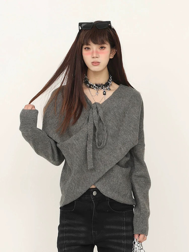知性格雷灰系列造型毛衣