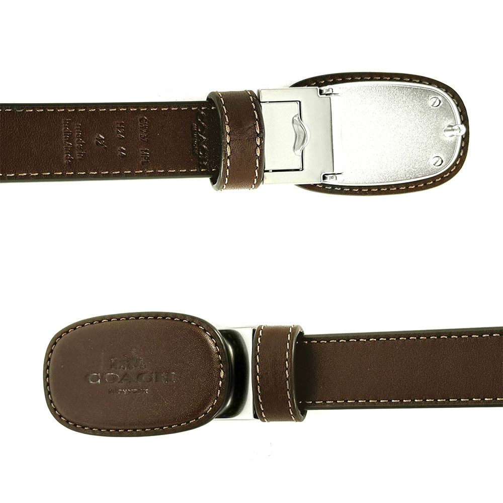 【COACH】Eliza 皮革橢圓標誌小牛皮寬2.5cm皮帶(楓棕色)CW737 MAP