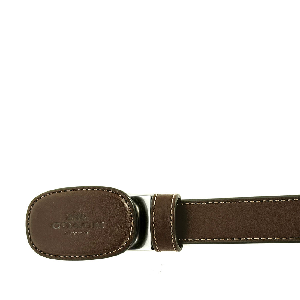 【COACH】Eliza 皮革橢圓標誌小牛皮寬2.5cm皮帶(楓棕色)CW737 MAP