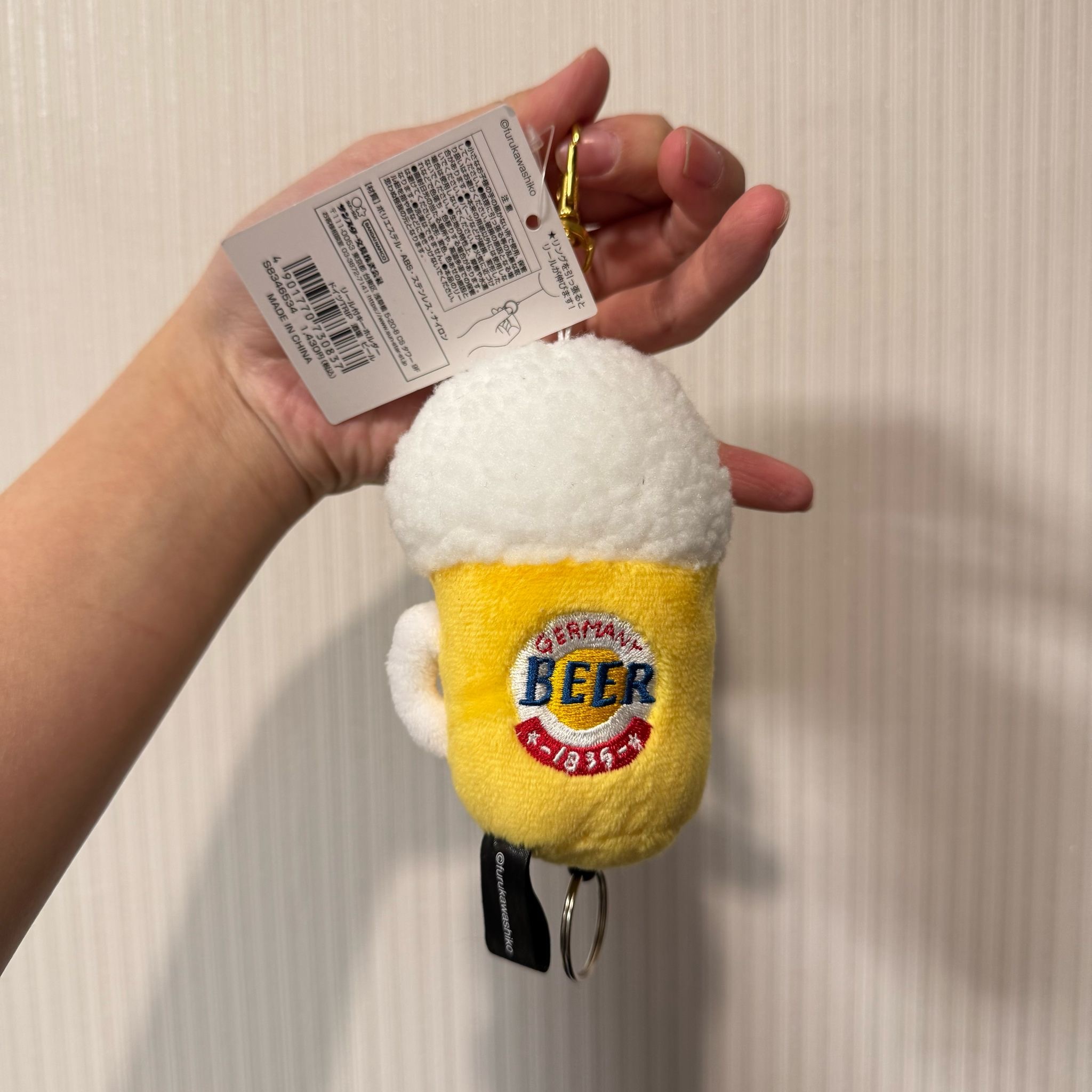 JP 啤油刺繡公仔伸縮匙扣 0837 TK240218