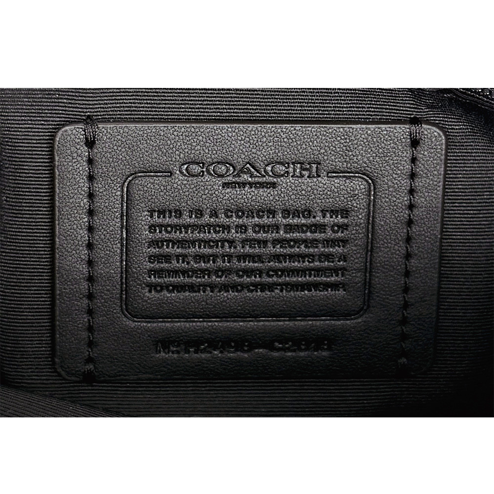 【COACH】Val 黑字荔枝皮革斜背水桶包(軍綠色)C2818 QBMGR