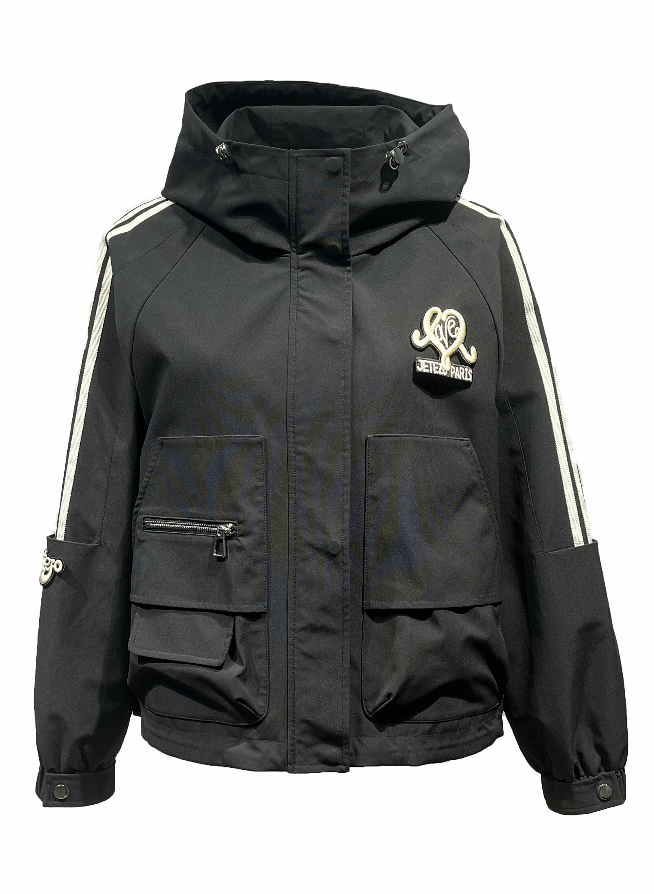 BD15761D1 logo刺繡雙紋機能運動軍裝混合風外套 (2色)