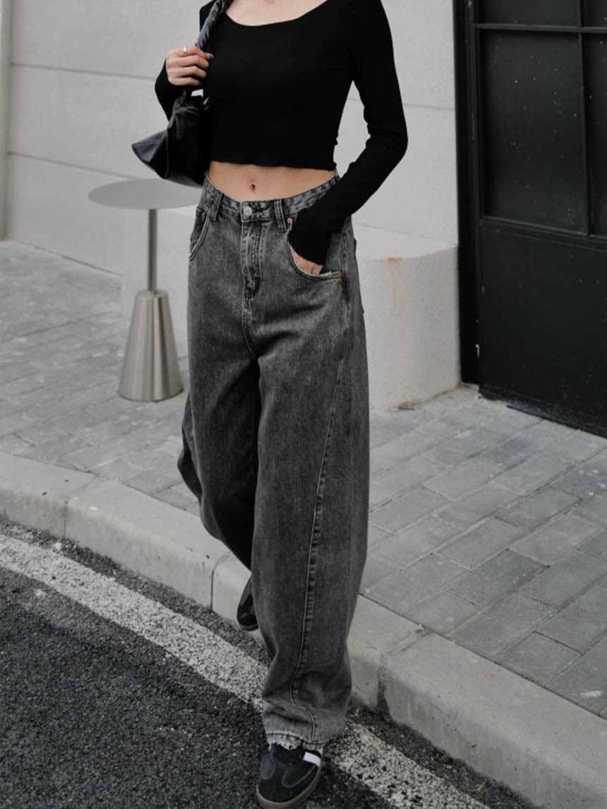 男友中性牛仔彎刀褲*3色