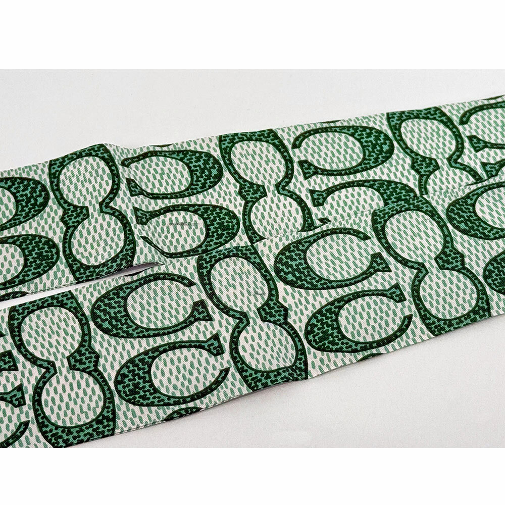 【COACH】Signature 復古經典標誌真絲絲巾/Twilly(海水藍)C2783 AQM