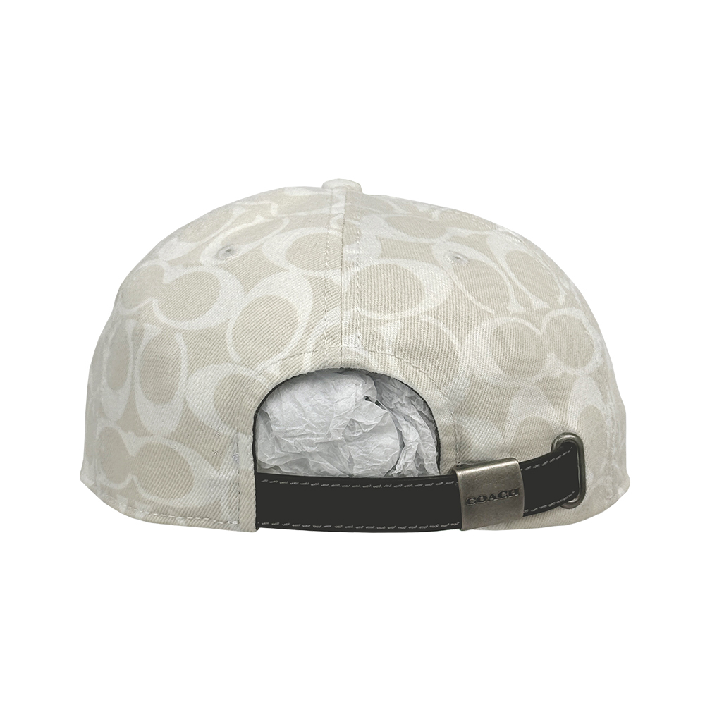 【COACH】滿版CC Logo 棉質牛仔棒球帽  XS-S  / M-L (白色)CH404 CHK