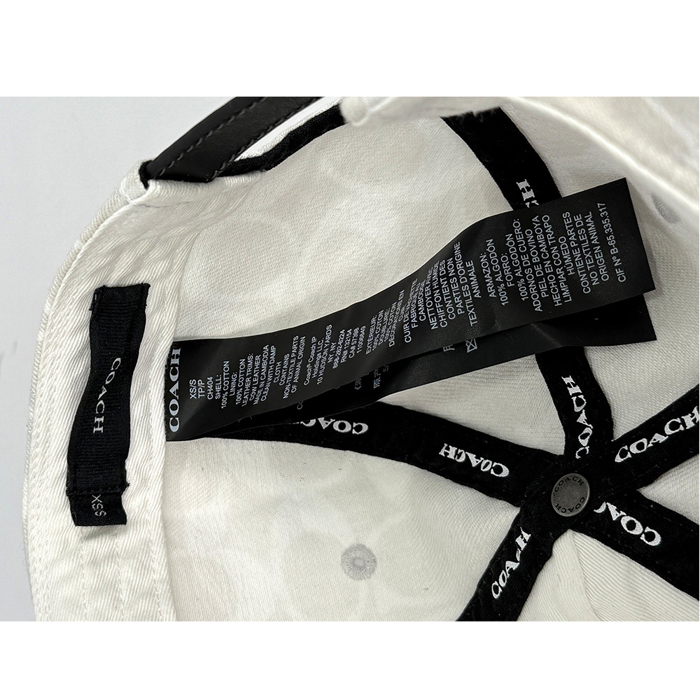 【COACH】滿版CC Logo 棉質牛仔棒球帽  XS-S  / M-L (白色)CH404 CHK