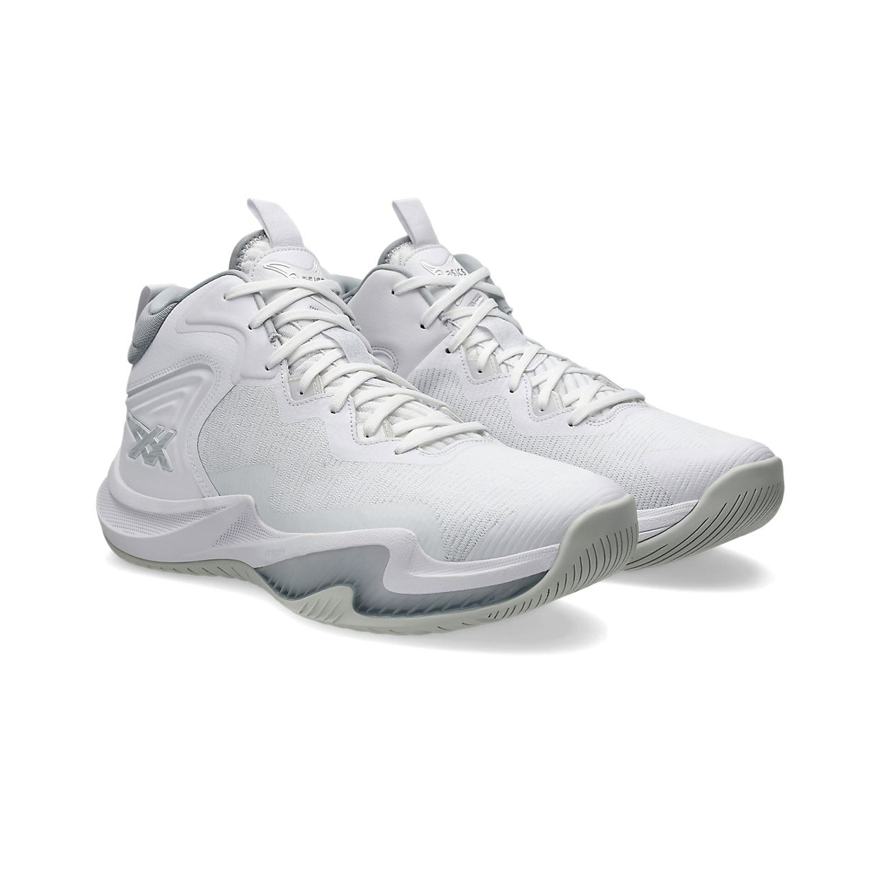 男鞋 ASICS NOVA SURGE 3 白灰 實戰 穩定 支撐 緩震 運動 籃球鞋【1061A048-101】